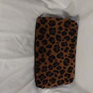 Leopard print cosmetic bag